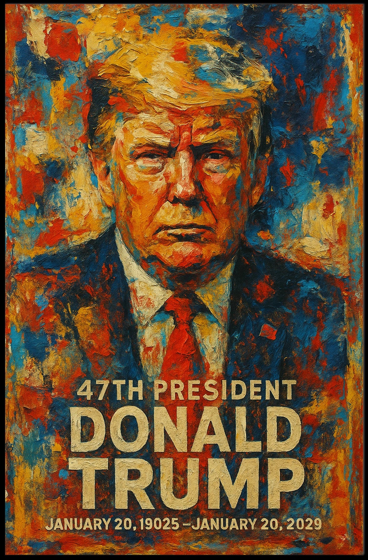 Donald Trump Visionary Resolve in Abstract Poster