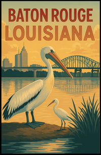 Scenic Baton Rouge Wildlife Travel Poster