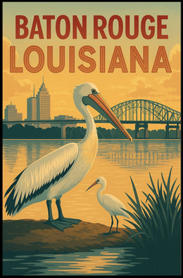 Scenic Baton Rouge Wildlife Travel Poster