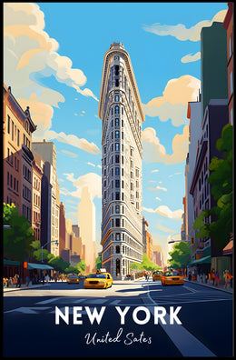 New York City Flatiron Building Poster Modern Wall Art