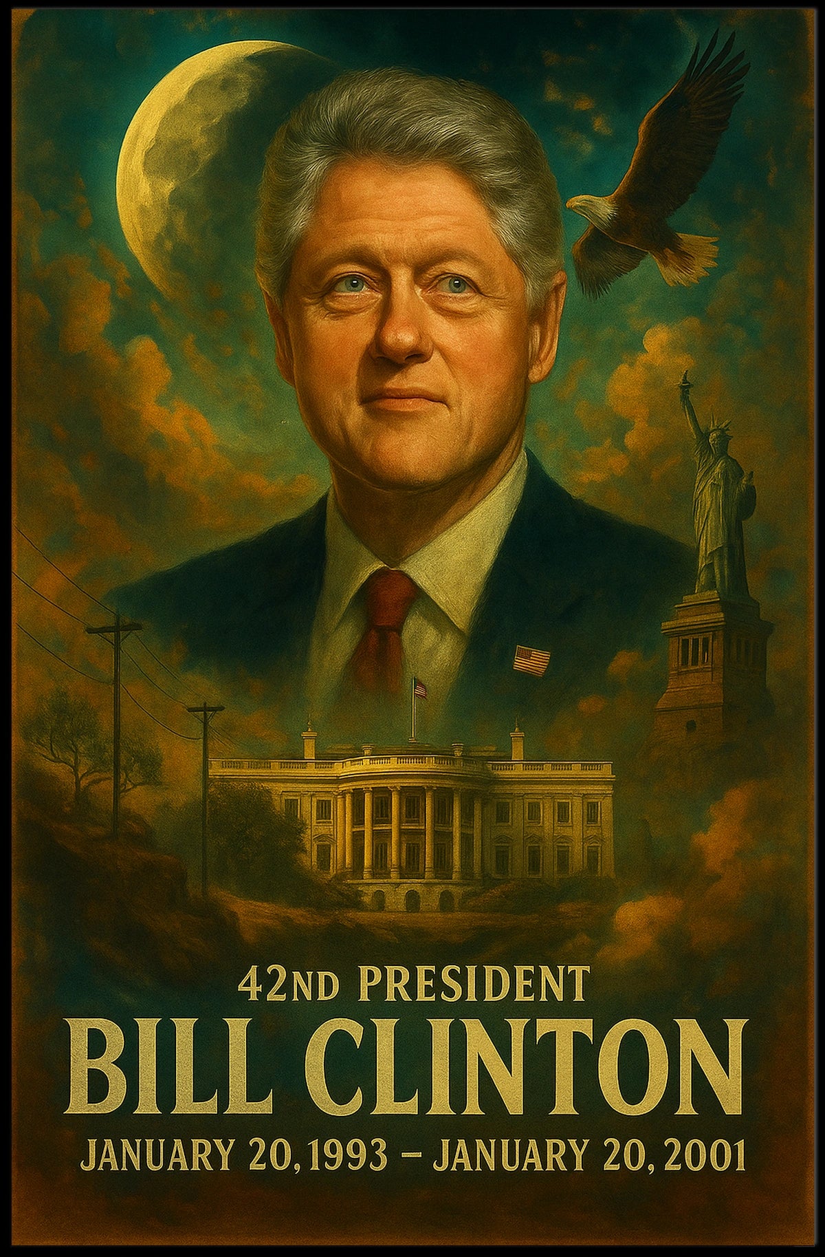 Bill Clinton 42Nd President Poster