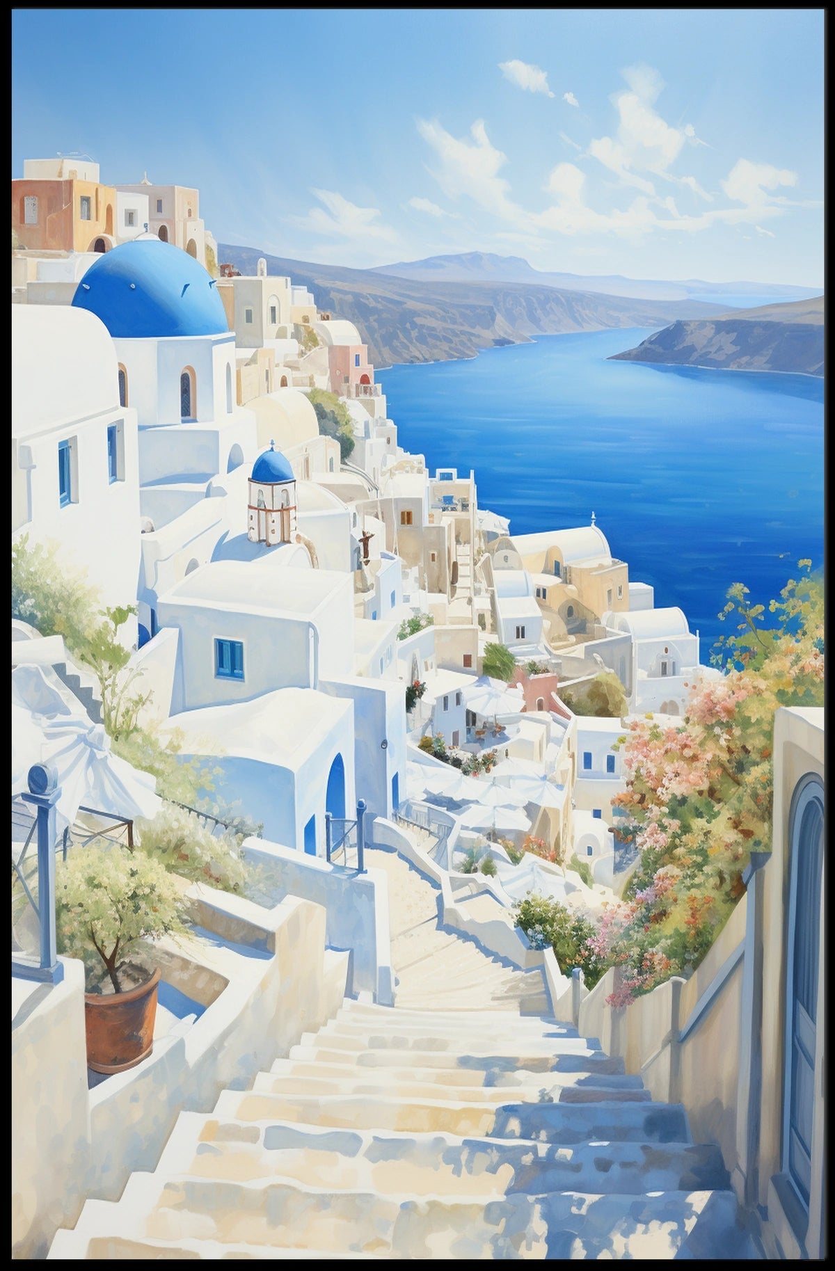 Santorini Grecian Splendor Travel Poster