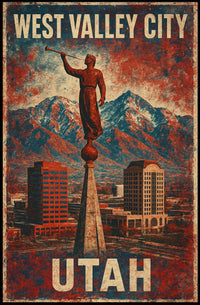 West Valley City Utah Skyline Photography Wanderlust Poster