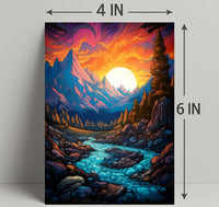 Vibrant Mountain Sunset Poster PosterGoat