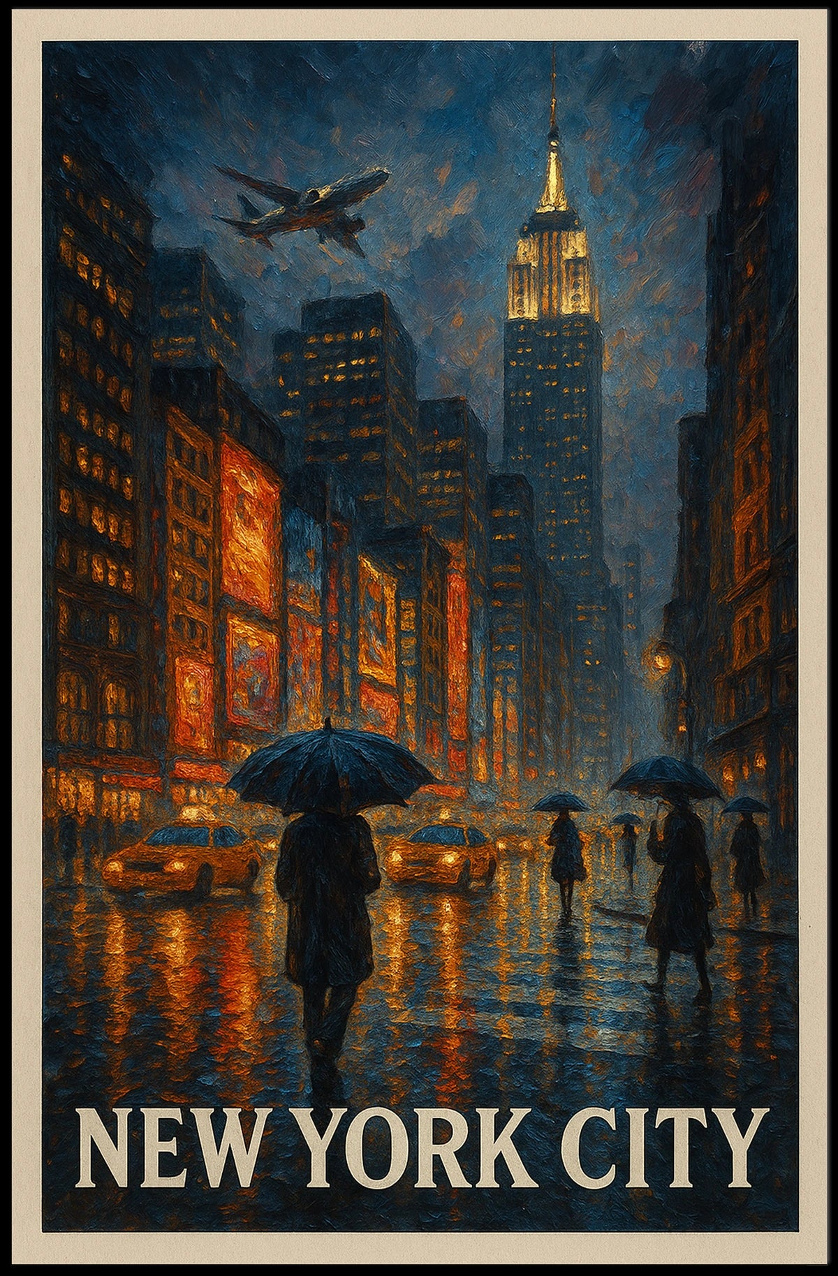 New York City A Rainy Evening Poster