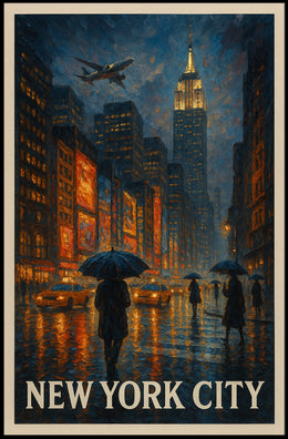 New York City A Rainy Evening Poster