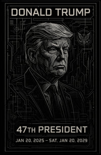Donald Trump Visionary Leader in Futuristic Elegance Poster