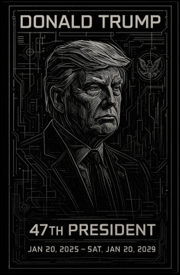 Donald Trump Visionary Leader in Futuristic Elegance Poster