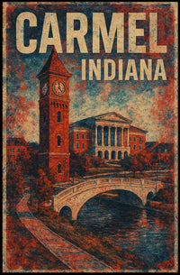 Carmel Indiana Vintage Travel Poster