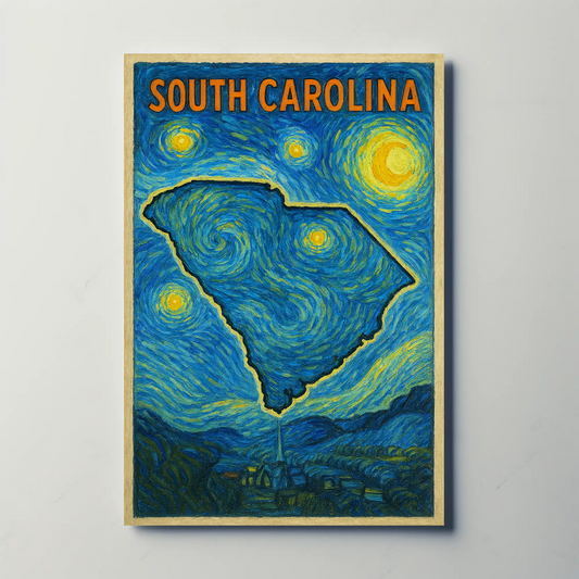 South Carolina Starry Night Poster