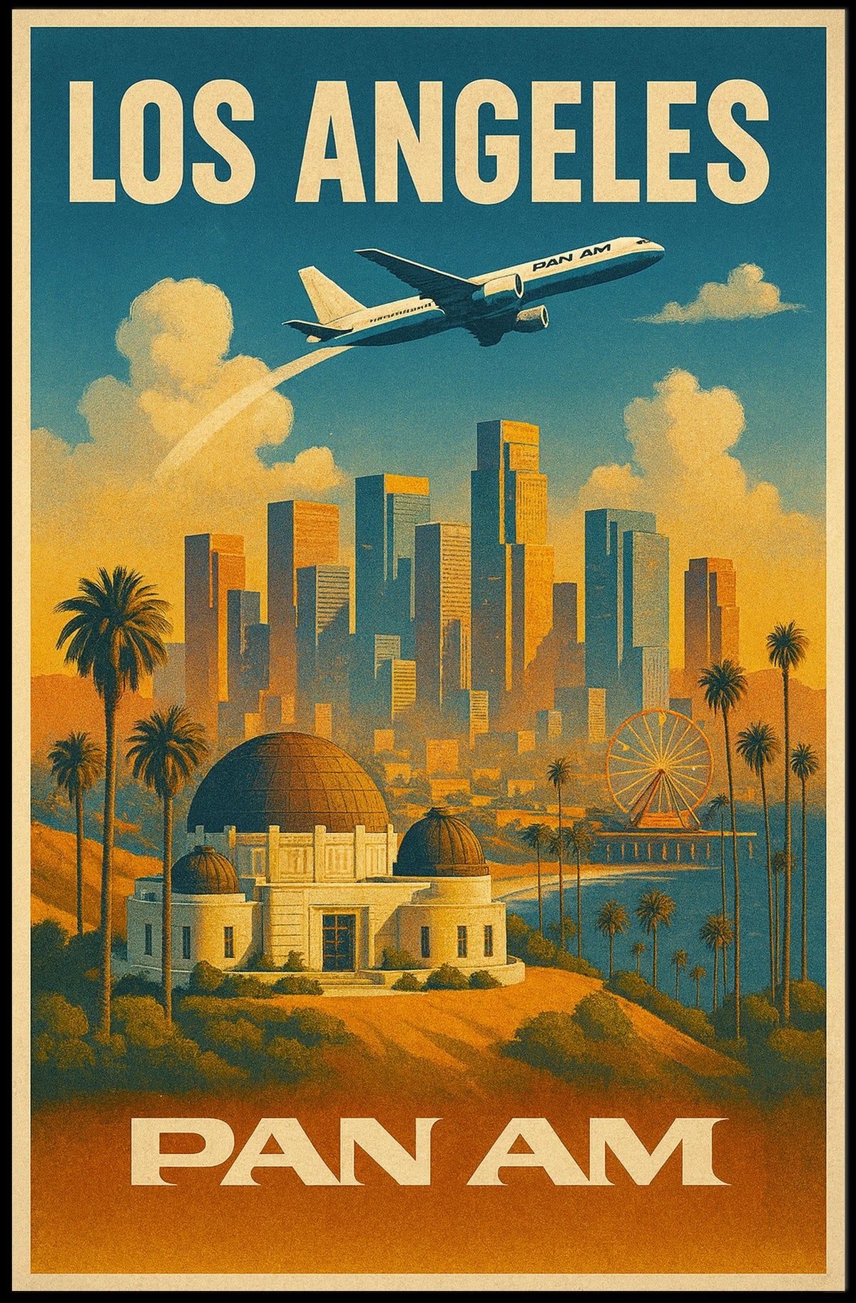 Los Angeles Pan Am Travel Poster