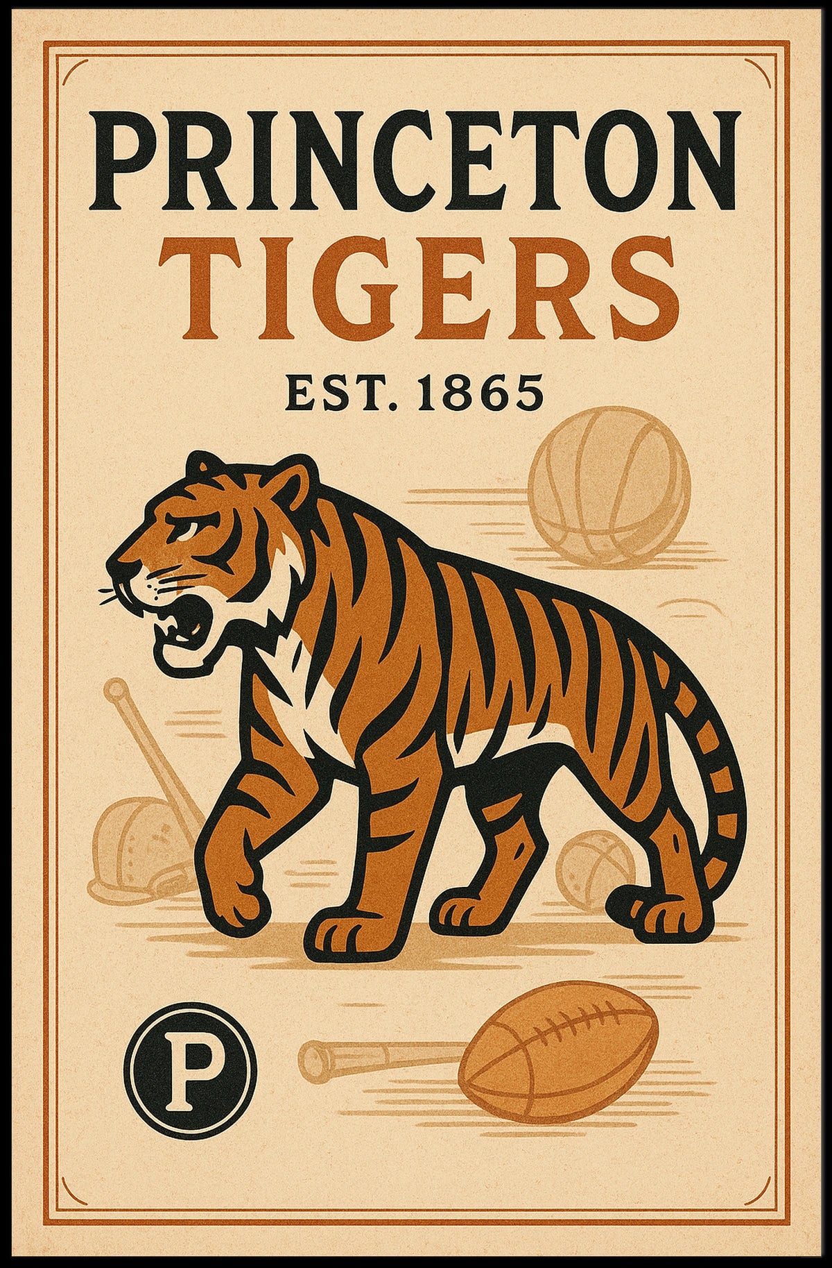 Princeton Tigers Est. 1865 Poster