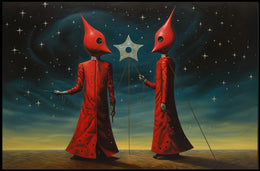 Surreal Starry Night Futuristic Sci-Fi Poster