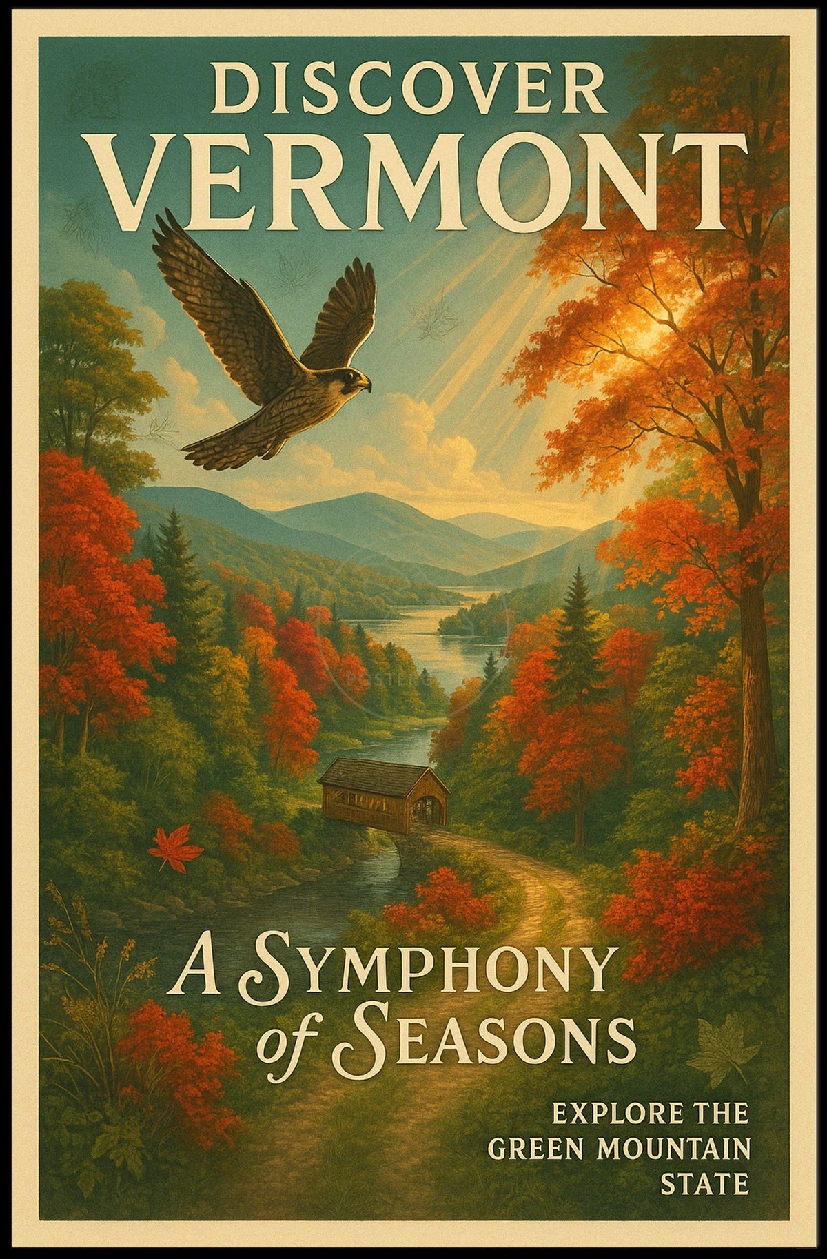 Vermont Vintage Travel Poster: Explore Nature's Timeless Beauty