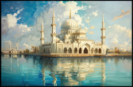 Majestic Mosque by the Water Poster