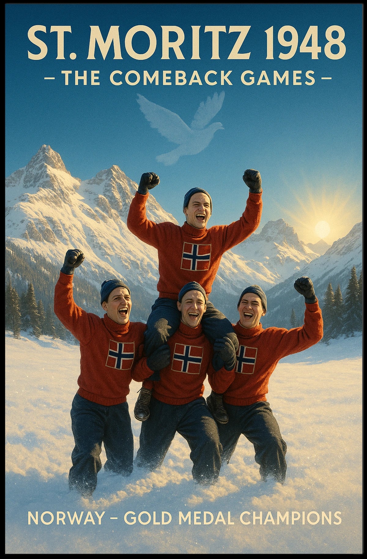 St. Moritz 1948 The Comeback Games Poster