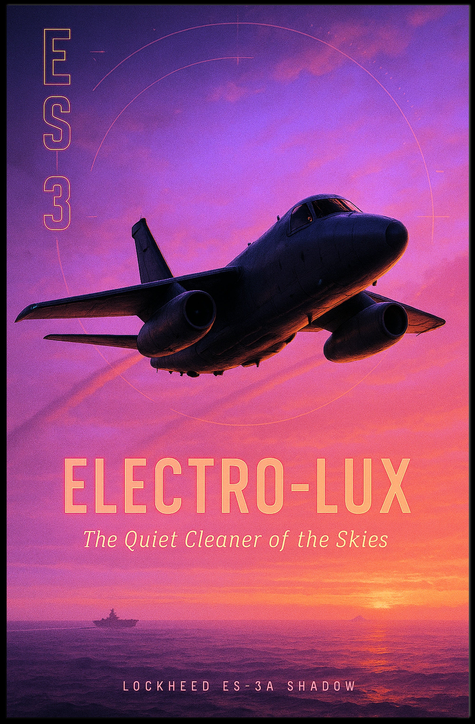 Lockheed ES-3A Shadow Electro-Lux Poster PosterGoat