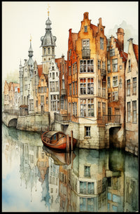 Tranquil Canal Reflections Poster