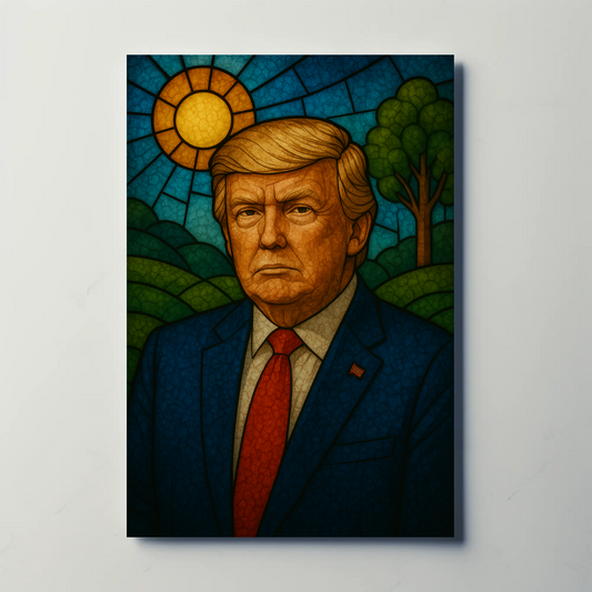 Donald Trump Stained Glass Style Poster