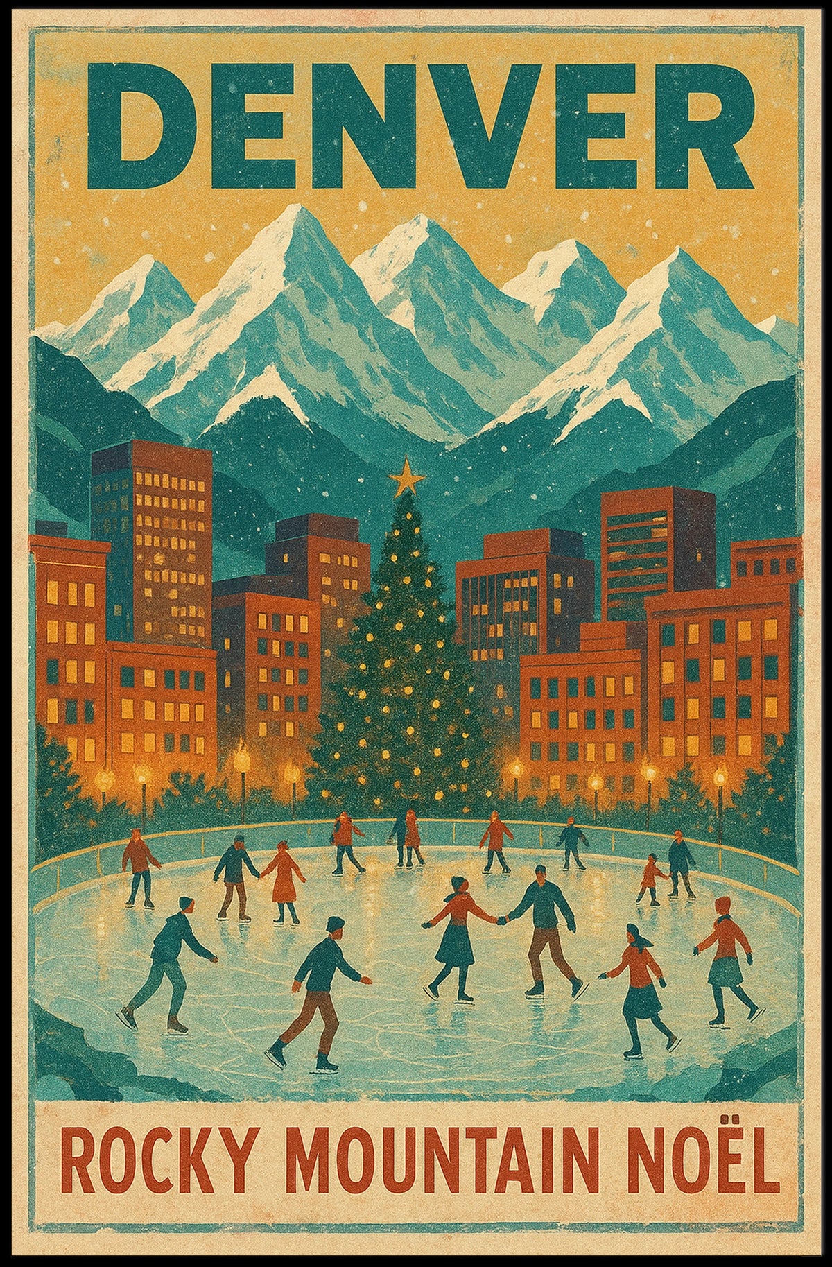 Denver Rocky Mountain Noël Poster