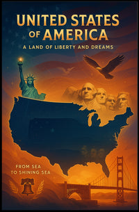 United States of America A Land of Liberty and Dreams Poster PosterGoat
