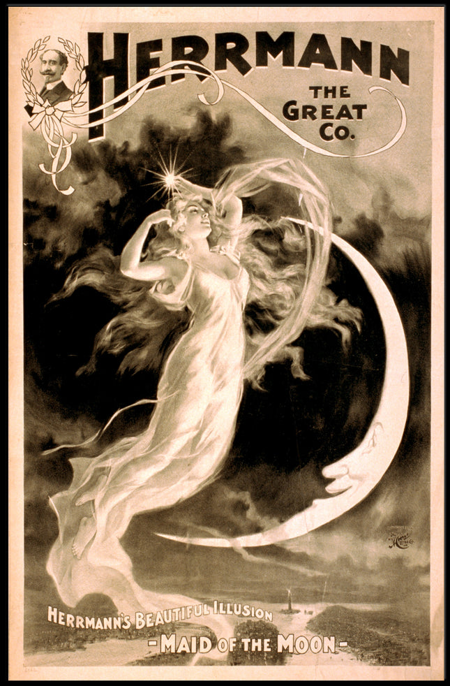 Herrmann's Magical Illusion Art Nouveau Cultural Poster