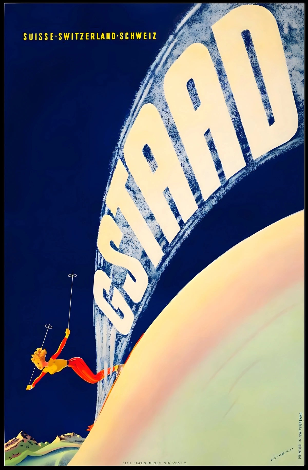Gstaad Skiing Adventure Poster
