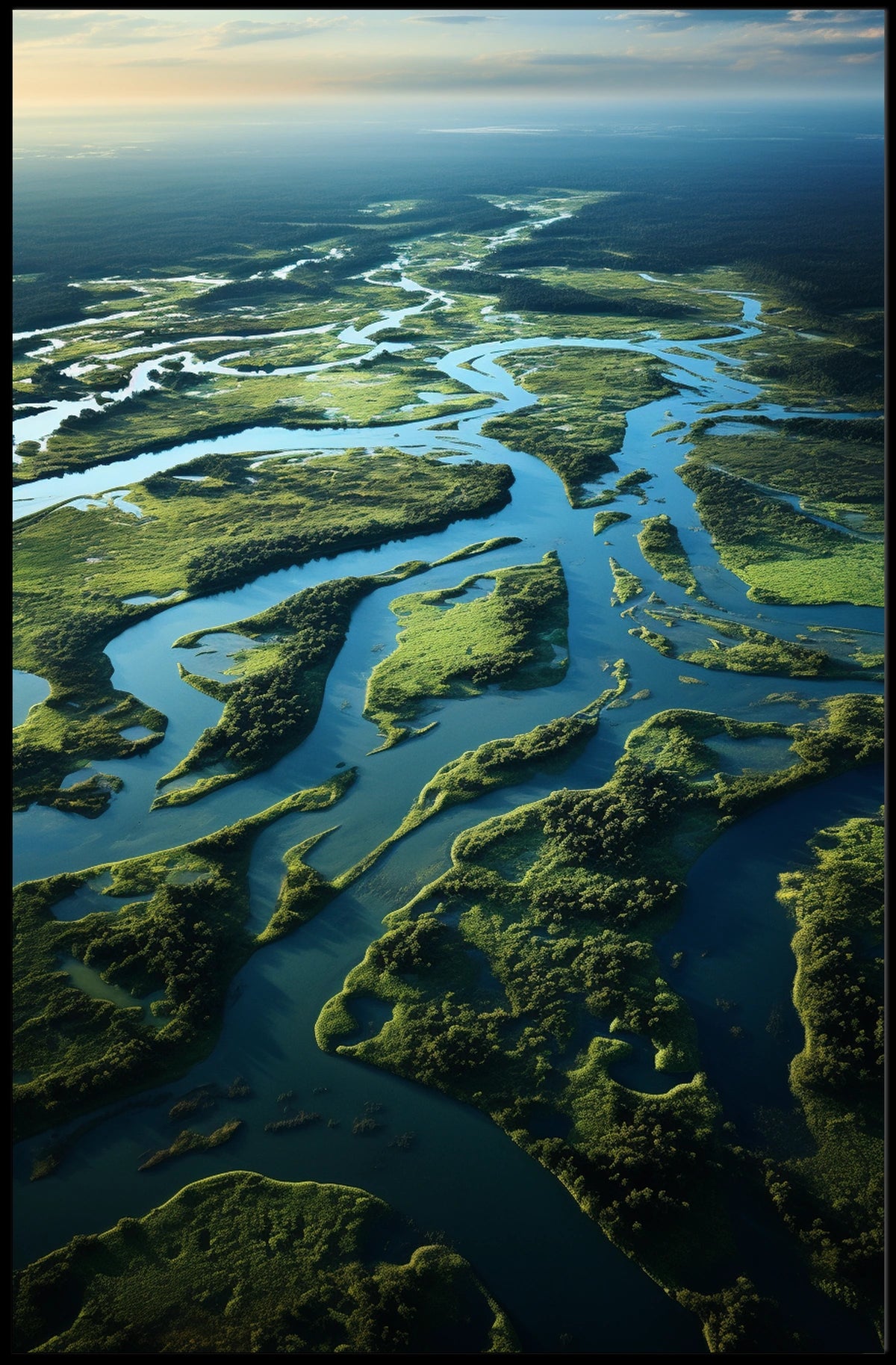 Serene River Landscape Poster