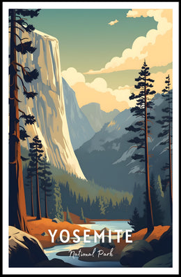 Yosemite National Park Vintage Travel Poster Print