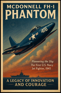 McDonnell FH-1 Phantom Vintage Aviation Poster