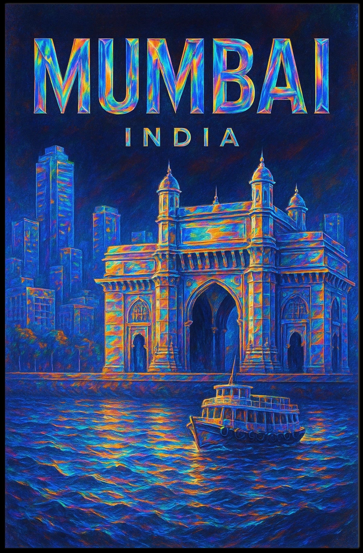 Mumbai, India Vibrant Cityscape Poster