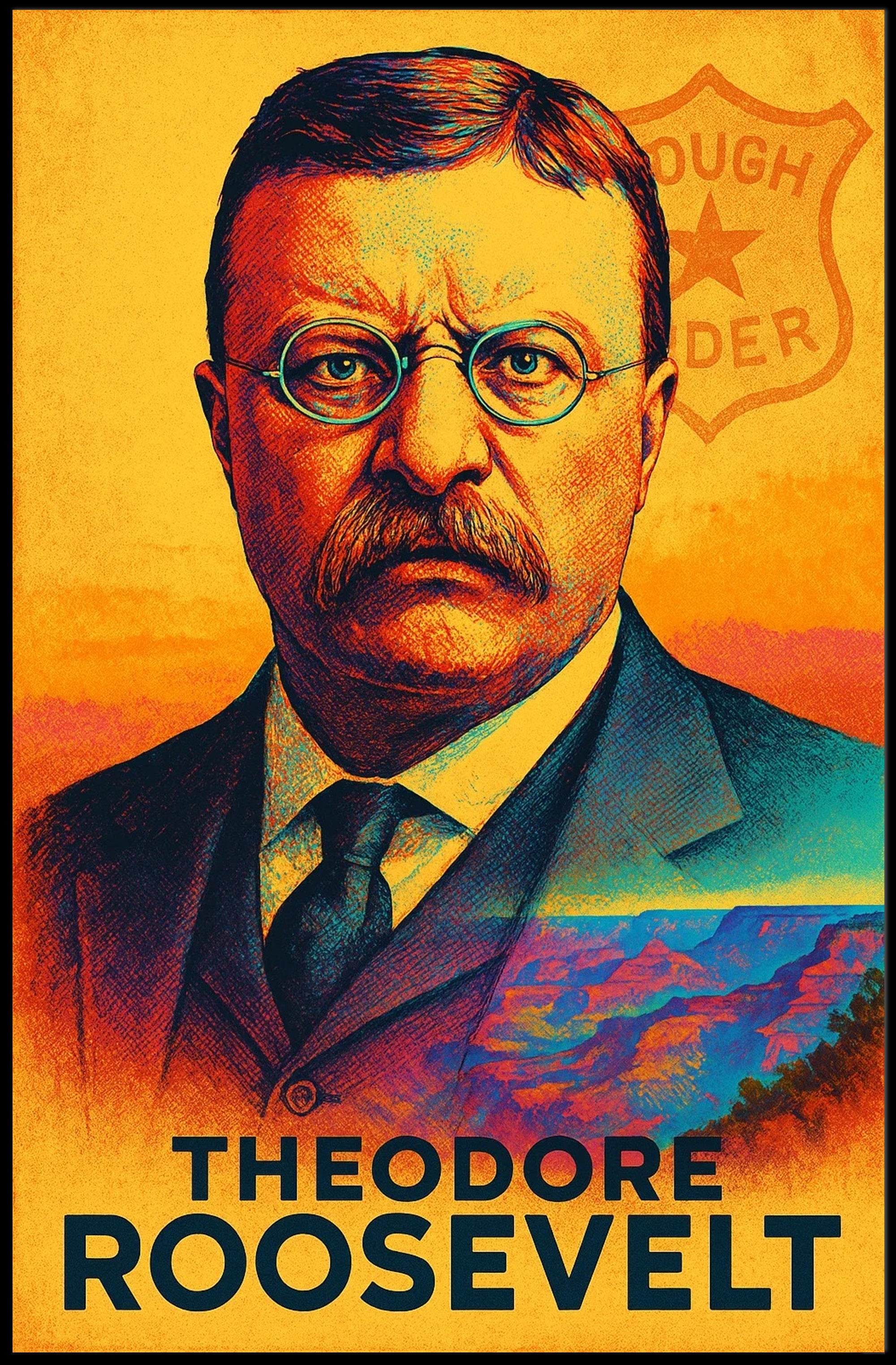 Rough Rider Bold Art Historical or Presidential Poster