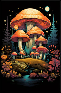 Enchanted Forest Mushroom Art Poster - Pop Culture Poster
