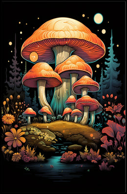 Enchanted Forest Mushroom Art Poster - Pop Culture Poster