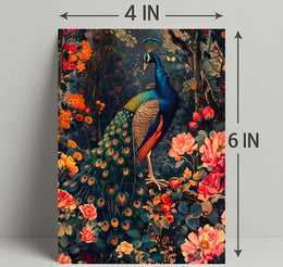 Vibrant Peacock In Bloom William Morris Art Poster