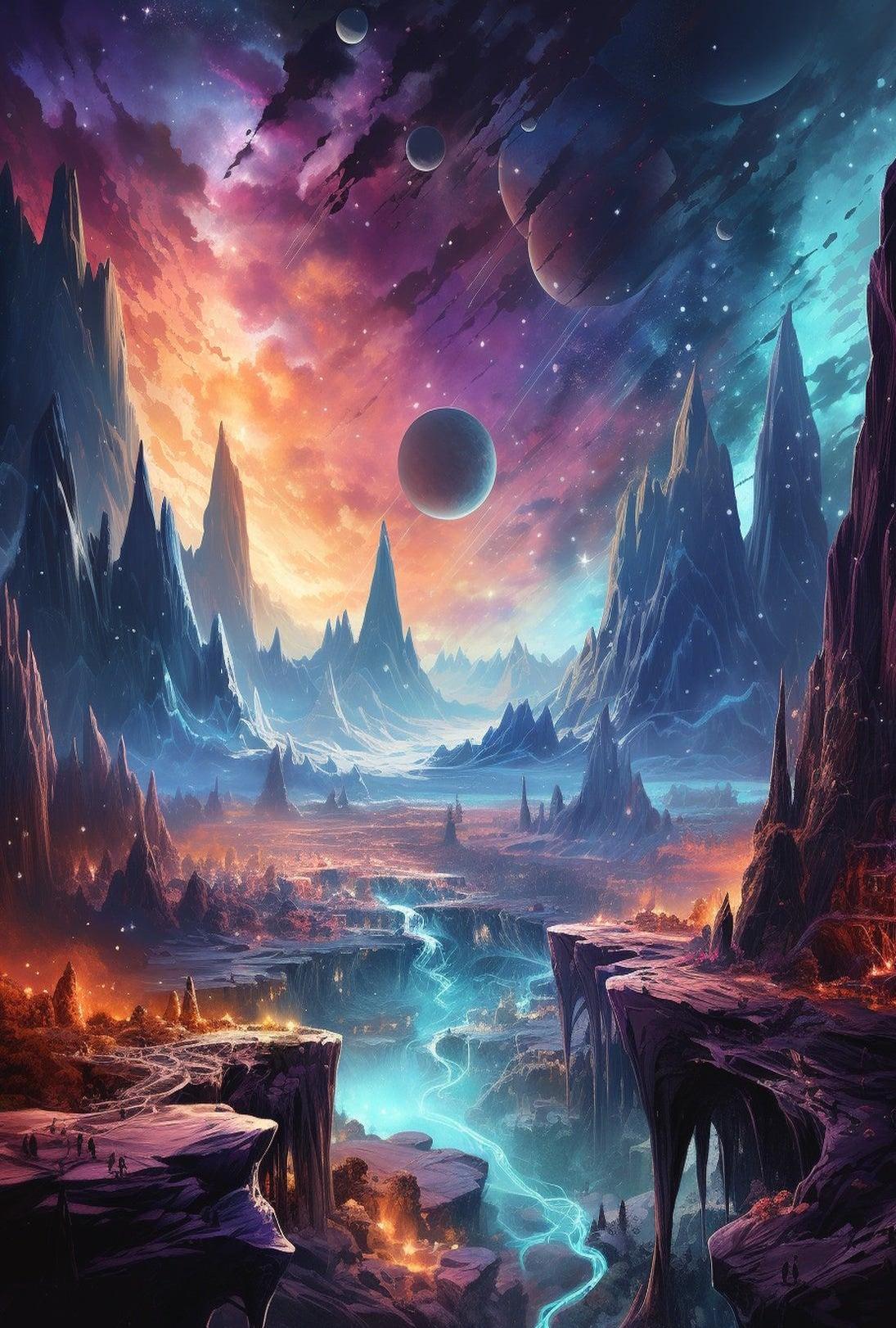Fantastical Cosmic Journey Futuristic Sci-Fi Poster
