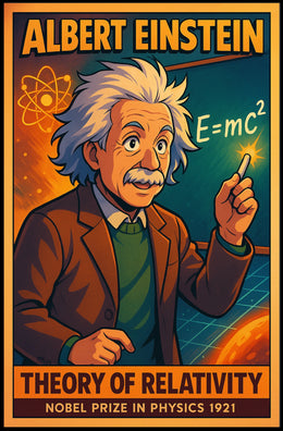 Einstein Relativity Vintage Science Curious Minds Poster