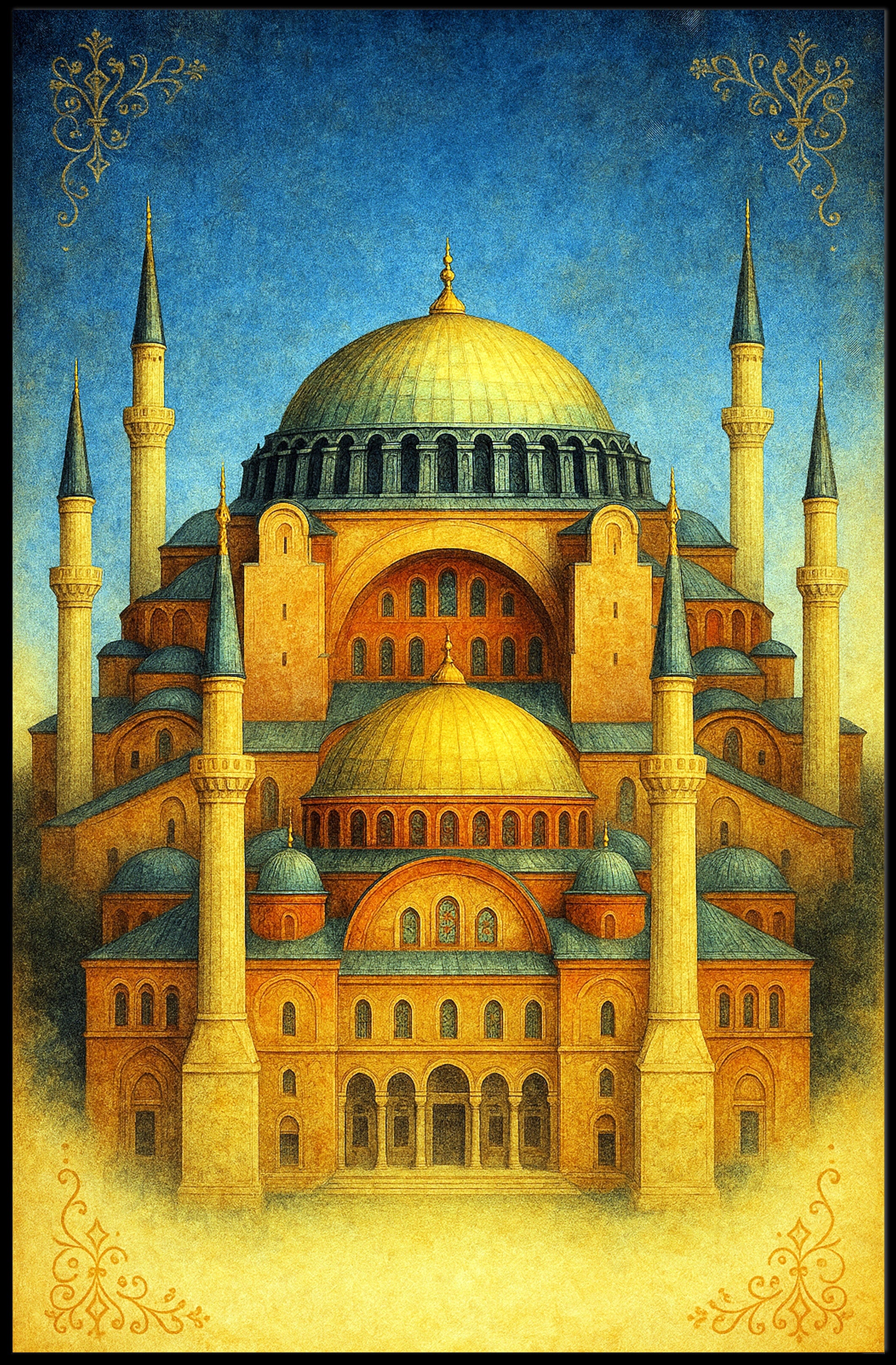 Majestic Architecture of Hagia Sophia Poster PosterGoat