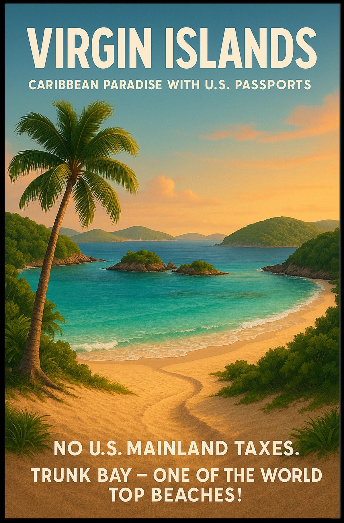 Virgin Islands Caribbean Paradise Poster