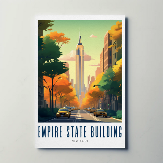 Empire State Building Autumn New York Street Poster