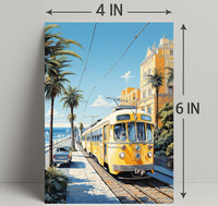 Coastal Tram Journey Poster