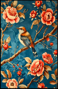 Bird Among Blossoms Wall Art Print