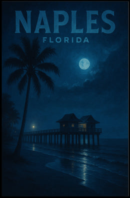 Naples Florida Moonlit Serenity Poster Wall Art 18x24