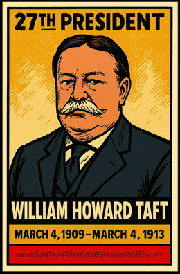 William Howard Taft 27th President of the United States Inked Comic Style Poster