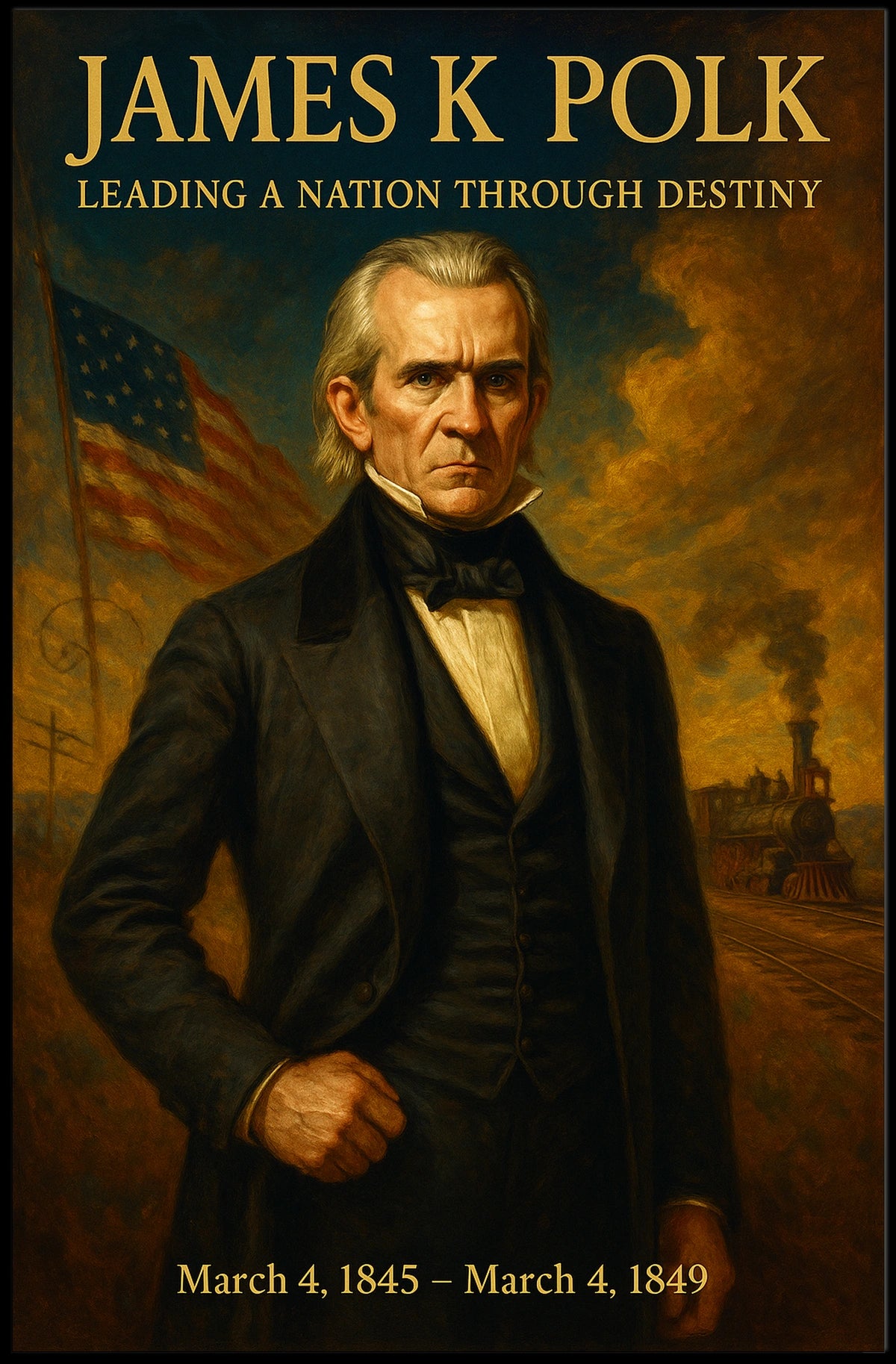 James K. Polk Vintage Historical Poster Art
