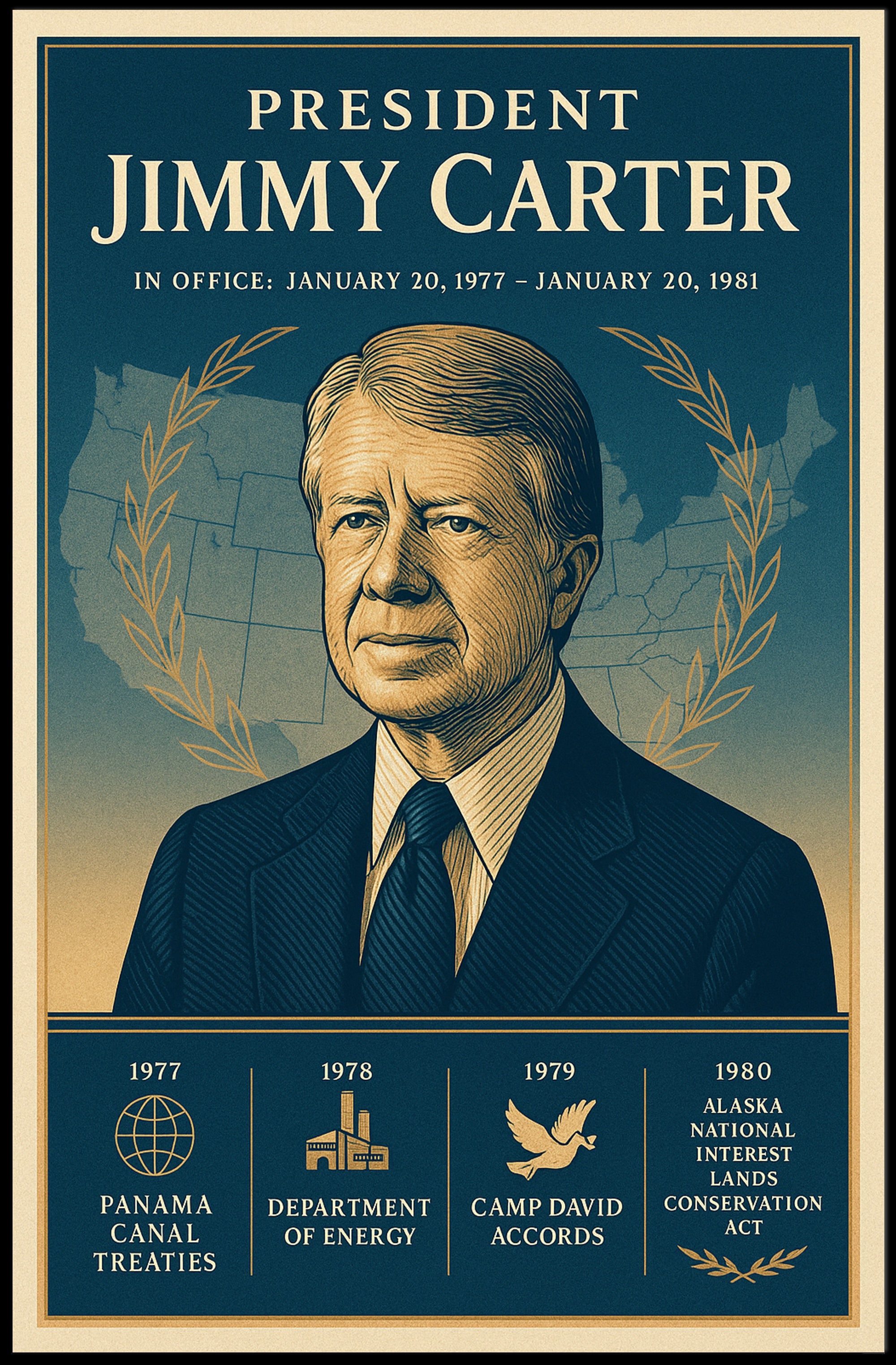 Jimmy Carter Leadership Gallery Print PosterGoat