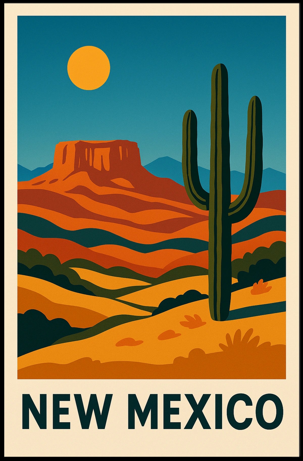 New Mexico Desert Landscape Poster
