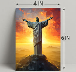 Christ The Redeemer At Sunset Poster