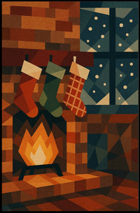 Cozy Holiday Hearth Poster