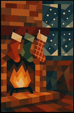 Cozy Holiday Hearth Poster